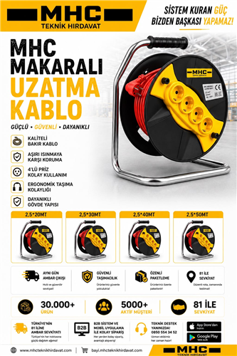 MHC MAKARALI UZATMA KABLO 3X1,5*50 MT
